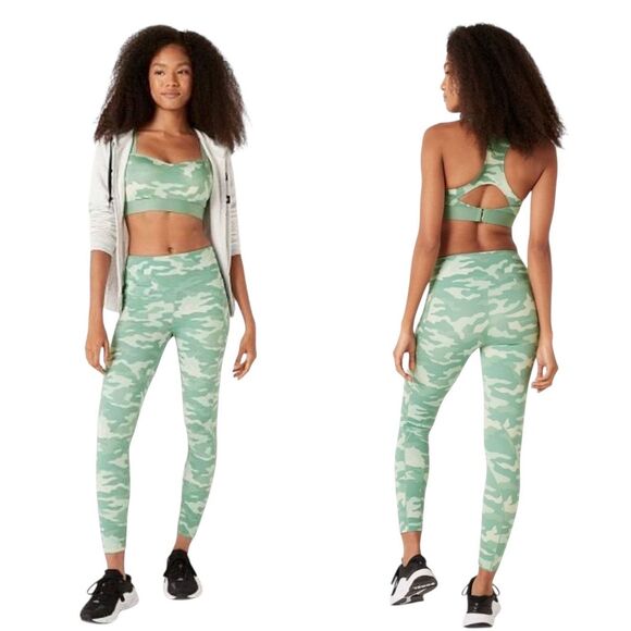 Victoria’s Secret PINK Ultimate Sea Green High Waist Camo Leggings Size Med - Picture 1 of 6